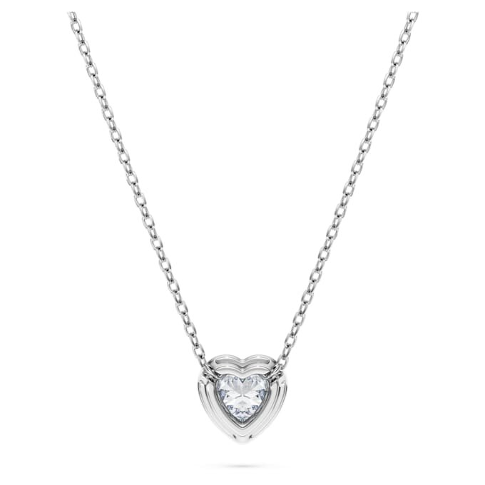 Pendentif Eternity avec diamants synthétiques de 0,5 ct au total, en forme de cœur, en argent sterling Pendentif Eternity avec diamants synthétiques de 0,5 ct au total, en forme de cœur, en argent sterling