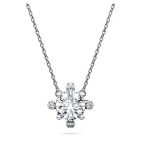 Pendentif Galaxy avec diamants synthétiques de 1,05 ct au total, forme ronde, or blanc 14 carats