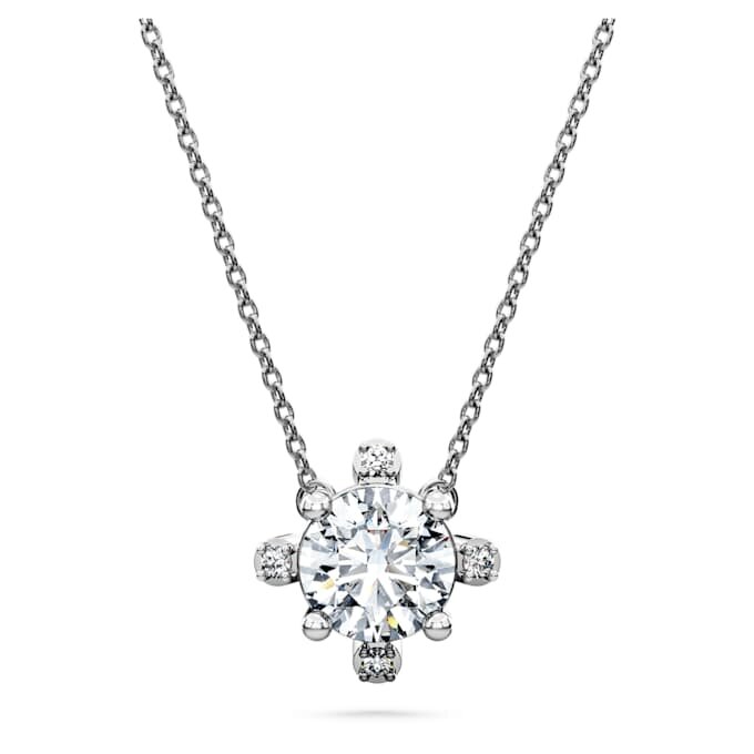 Pendentif Galaxy avec diamants synthétiques de 1,05 ct au total, forme ronde, or blanc 14 carats Pendentif Galaxy avec diamants synthétiques de 1,05 ct au total, forme ronde, or blanc 14 carats