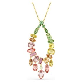 Pendentif Gema, tailles variées, multicolore, plaqué or