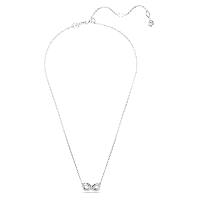 Pendentif Hyperbola pavé, Infinity, Blanc, plaqué rhodium Pendentif Hyperbola pavé, Infinity, Blanc, plaqué rhodium