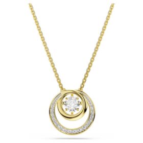 Pendentif Hyperbola, taille ronde, blanc, plaqué or