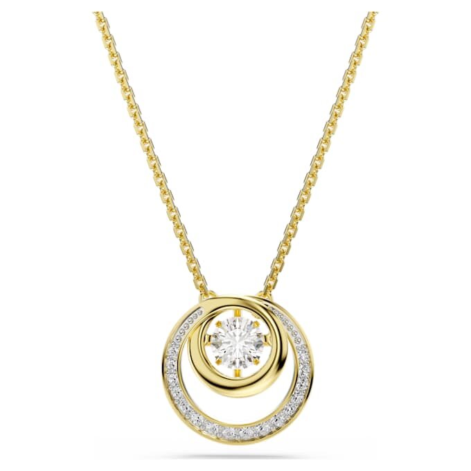 Pendentif Hyperbola, taille ronde, blanc, plaqué or Pendentif Hyperbola, taille ronde, blanc, plaqué or
