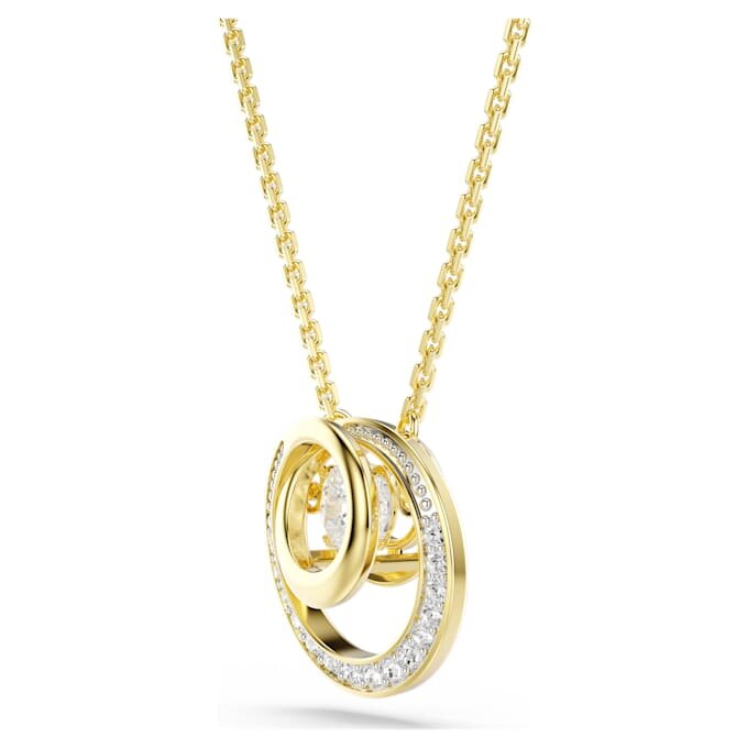Pendentif Hyperbola, taille ronde, blanc, plaqué or Pendentif Hyperbola, taille ronde, blanc, plaqué or