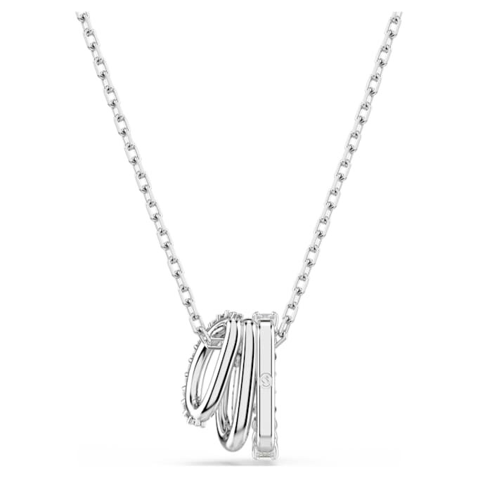 Pendentif Hyperbola, taille ronde, blanc, plaqué rhodium Pendentif Hyperbola, taille ronde, blanc, plaqué rhodium