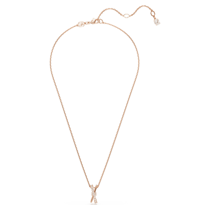 Pendentif Hyperbola, tailles mixtes, torsadé, blanc, plaqué or rose Pendentif Hyperbola, tailles mixtes, torsadé, blanc, plaqué or rose