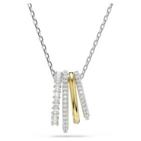 Pendentif Hyperbola à tailles variées, blanc, finition métaux mélangés
