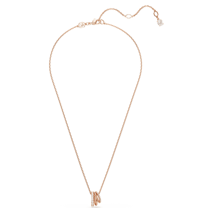 Pendentif Hyperbola à tailles variées, blanc, plaqué or rose Pendentif Hyperbola à tailles variées, blanc, plaqué or rose