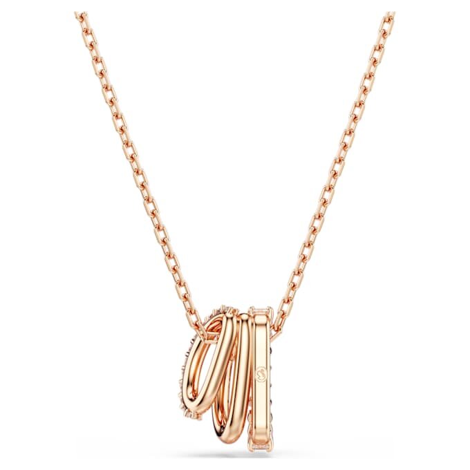 Pendentif Hyperbola à tailles variées, blanc, plaqué or rose Pendentif Hyperbola à tailles variées, blanc, plaqué or rose