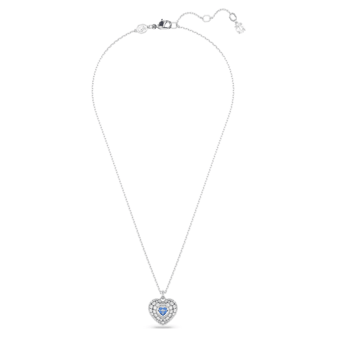 Pendentif Idyllia en forme de cœur, bleu, plaqué rhodium Pendentif Idyllia en forme de cœur, bleu, plaqué rhodium