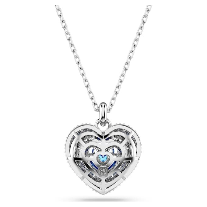Pendentif Idyllia en forme de cœur, bleu, plaqué rhodium Pendentif Idyllia en forme de cœur, bleu, plaqué rhodium