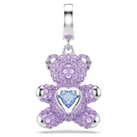 Pendentif Idyllia « Mixed Cuts », Teddy, violet, plaqué rhodium