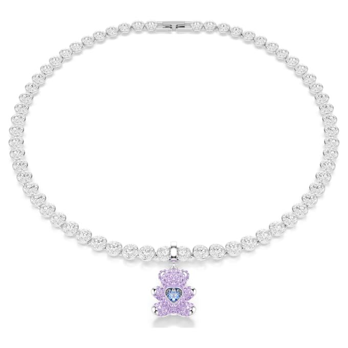 Pendentif Idyllia « Mixed Cuts », Teddy, violet, plaqué rhodium Pendentif Idyllia « Mixed Cuts », Teddy, violet, plaqué rhodium