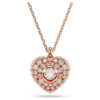 Pendentif Idyllia Perle de cristal, cœur, blanc, plaqué or rose Pendentif Idyllia Perle de cristal, cœur, blanc, plaqué or rose