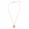 Pendentif Idyllia Perle de cristal, cœur, blanc, plaqué or rose Pendentif Idyllia Perle de cristal, cœur, blanc, plaqué or rose