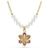 Pendentif Idyllia : perles de cristal, tailles variées, fleur, multicolore, plaqué or Pendentif Idyllia : perles de cristal, tailles variées, fleur, multicolore, plaqué or