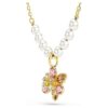 Pendentif Idyllia : perles de cristal, tailles variées, fleur, multicolore, plaqué or Pendentif Idyllia : perles de cristal, tailles variées, fleur, multicolore, plaqué or
