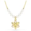 Pendentif Idyllia : perles de cristal, tailles variées, fleur, multicolore, plaqué or Pendentif Idyllia : perles de cristal, tailles variées, fleur, multicolore, plaqué or