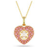 Pendentif Idyllia, taille octogonale, perle de cristal, cœur, rose, plaqué or Pendentif Idyllia, taille octogonale, perle de cristal, cœur, rose, plaqué or
