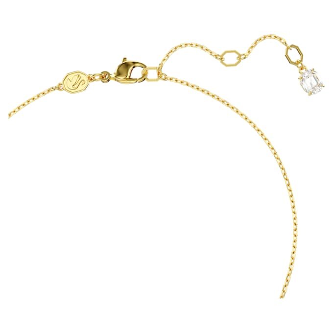Pendentif Idyllia, taille octogonale, perle de cristal, cœur, rose, plaqué or Pendentif Idyllia, taille octogonale, perle de cristal, cœur, rose, plaqué or