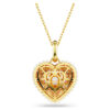 Pendentif Idyllia, taille octogonale, perle de cristal, cœur, rose, plaqué or Pendentif Idyllia, taille octogonale, perle de cristal, cœur, rose, plaqué or