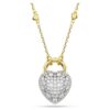 Pendentif Idyllia, tailles variées, cœur, blanc, plaqué or Pendentif Idyllia, tailles variées, cœur, blanc, plaqué or