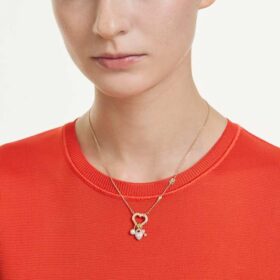 Pendentif Idyllia : tailles variées, cœur, clé, rose, plaqué or