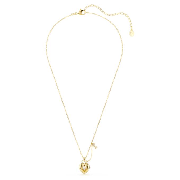 Pendentif Idyllia : tailles variées, cœur, clé, rose, plaqué or Pendentif Idyllia : tailles variées, cœur, clé, rose, plaqué or