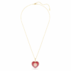 Pendentif Idyllia, tailles variées, cœur, rose, plaqué or Pendentif Idyllia, tailles variées, cœur, rose, plaqué or