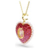 Pendentif Idyllia, tailles variées, cœur, rose, plaqué or Pendentif Idyllia, tailles variées, cœur, rose, plaqué or