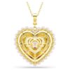 Pendentif Idyllia, tailles variées, cœur, rose, plaqué or Pendentif Idyllia, tailles variées, cœur, rose, plaqué or
