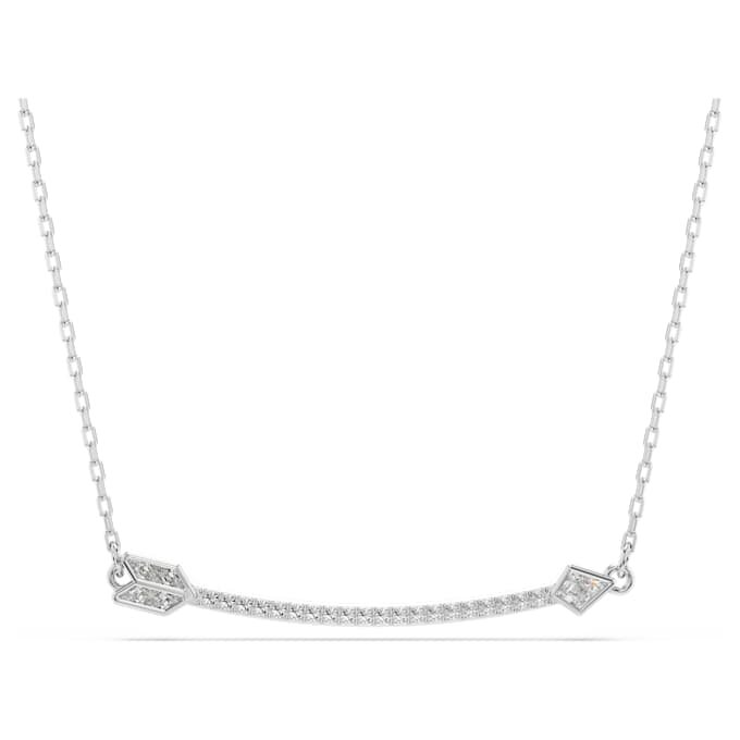 Pendentif Idyllia, tailles variées, flèche, blanc, plaqué rhodium Pendentif Idyllia, tailles variées, flèche, blanc, plaqué rhodium