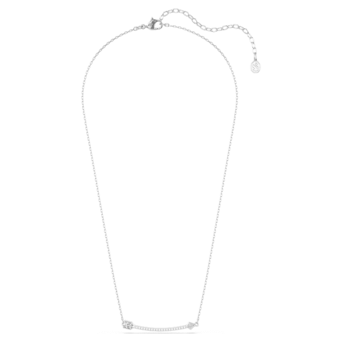 Pendentif Idyllia, tailles variées, flèche, blanc, plaqué rhodium Pendentif Idyllia, tailles variées, flèche, blanc, plaqué rhodium