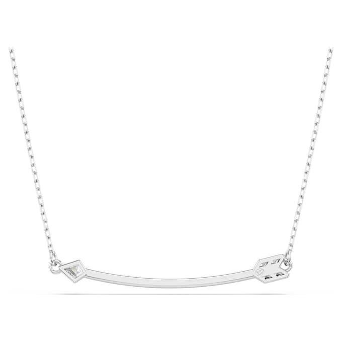 Pendentif Idyllia, tailles variées, flèche, blanc, plaqué rhodium Pendentif Idyllia, tailles variées, flèche, blanc, plaqué rhodium
