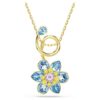 Pendentif Idyllia, tailles variées, fleur, bleu, plaqué or Pendentif Idyllia, tailles variées, fleur, bleu, plaqué or