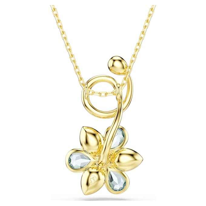 Pendentif Idyllia, tailles variées, fleur, bleu, plaqué or Pendentif Idyllia, tailles variées, fleur, bleu, plaqué or