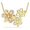 Pendentif Idyllia, tailles variées, fleur, multicolore, plaqué or