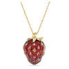 Pendentif Idyllia à tailles variées, fraise, rouge, plaqué or Pendentif Idyllia à tailles variées, fraise, rouge, plaqué or