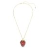 Pendentif Idyllia à tailles variées, fraise, rouge, plaqué or Pendentif Idyllia à tailles variées, fraise, rouge, plaqué or
