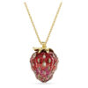 Pendentif Idyllia à tailles variées, fraise, rouge, plaqué or Pendentif Idyllia à tailles variées, fraise, rouge, plaqué or