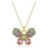 Pendentif Idyllia : tailles variées, pavé, papillon, multicolore, plaqué or Pendentif Idyllia : tailles variées, pavé, papillon, multicolore, plaqué or