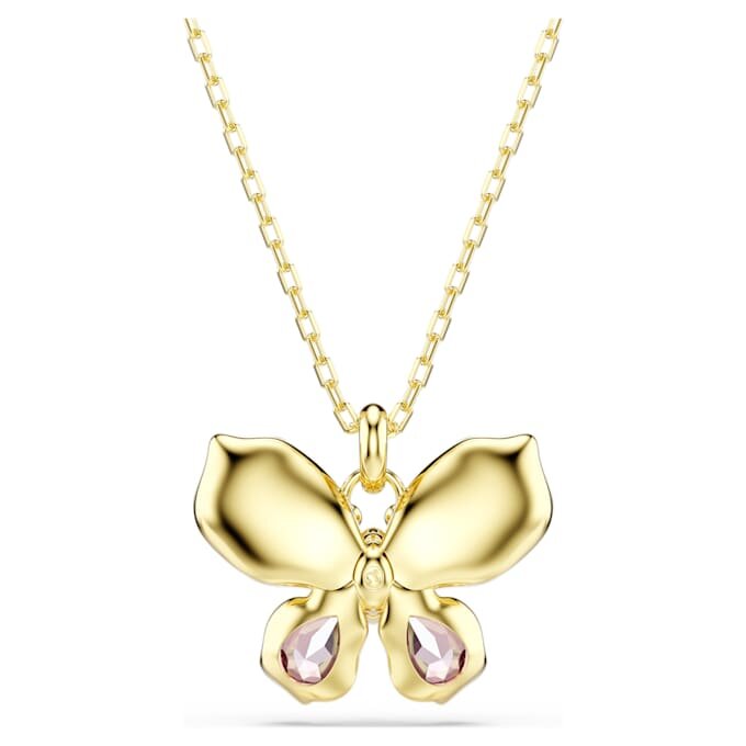 Pendentif Idyllia : tailles variées, pavé, papillon, multicolore, plaqué or Pendentif Idyllia : tailles variées, pavé, papillon, multicolore, plaqué or