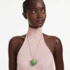 Pendentif Idyllia, tailles variées, pomme, vert, plaqué or Pendentif Idyllia, tailles variées, pomme, vert, plaqué or