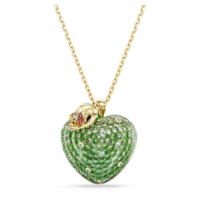 Pendentif Idyllia, tailles variées, pomme, vert, plaqué or