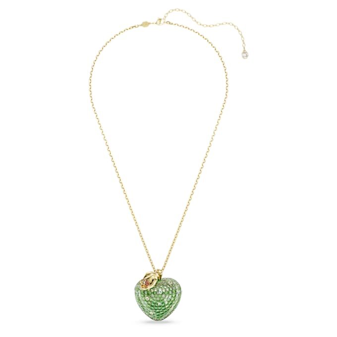 Pendentif Idyllia, tailles variées, pomme, vert, plaqué or Pendentif Idyllia, tailles variées, pomme, vert, plaqué or