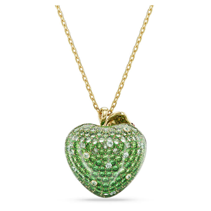 Pendentif Idyllia, tailles variées, pomme, vert, plaqué or Pendentif Idyllia, tailles variées, pomme, vert, plaqué or