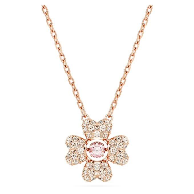 Pendentif Idyllia « Trèfle », blanc, plaqué or rose Pendentif Idyllia « Trèfle », blanc, plaqué or rose