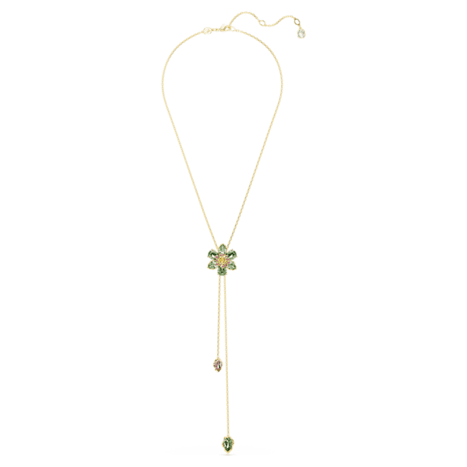 Pendentif Idyllia Y, tailles variées, fleur, multicolore, plaqué or Pendentif Idyllia Y, tailles variées, fleur, multicolore, plaqué or