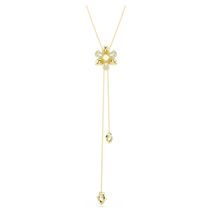 Pendentif Idyllia Y, tailles variées, fleur, multicolore, plaqué or Pendentif Idyllia Y, tailles variées, fleur, multicolore, plaqué or