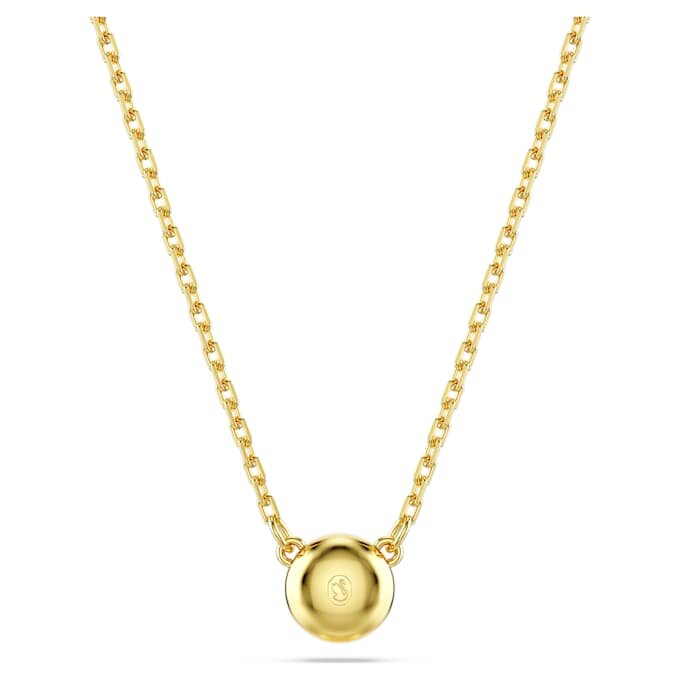 Pendentif Imber, taille ronde, blanc, plaqué or Pendentif Imber, taille ronde, blanc, plaqué or